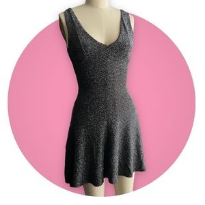 AQUA Sparkly Little Black Dress